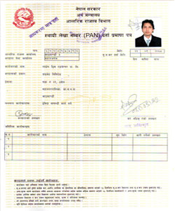 Certificate of permanent account number (pan)